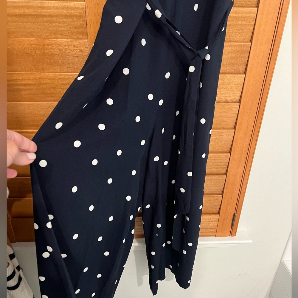 Loft navy polka dot jumpsuit